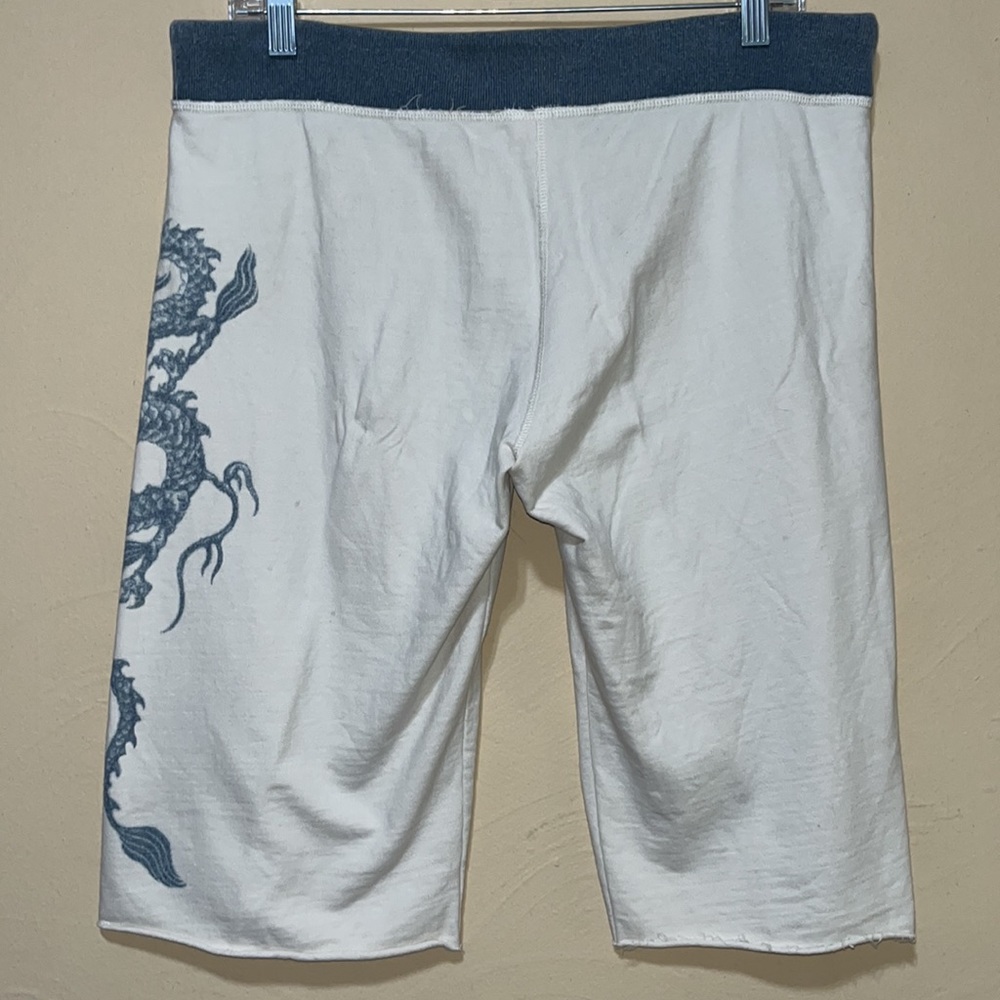 🐉🐲Lucky Brand vintage sweatpants Asian dragon 🐲Bermuda style short - Picture 2 of 11